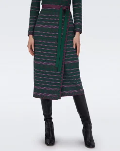 Barby Knit Jacquard Wrap Dress-dvf Flash Sale