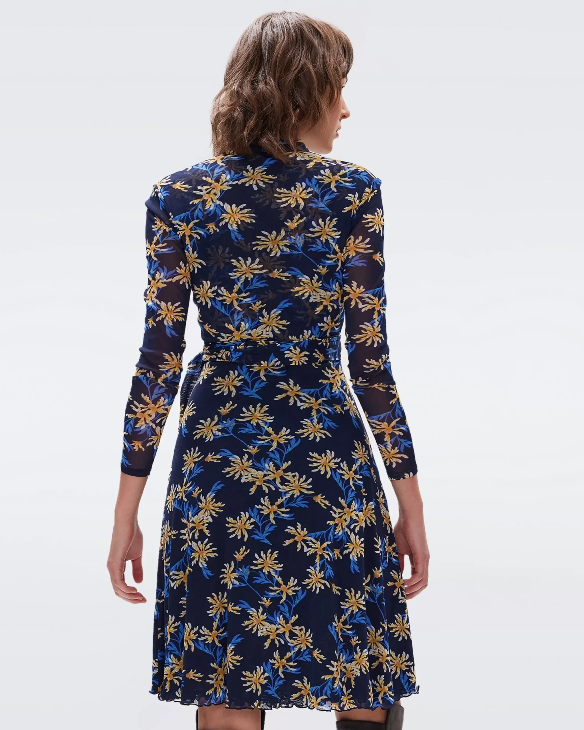 Brenda Mesh Wrap Dress-dvf Best
