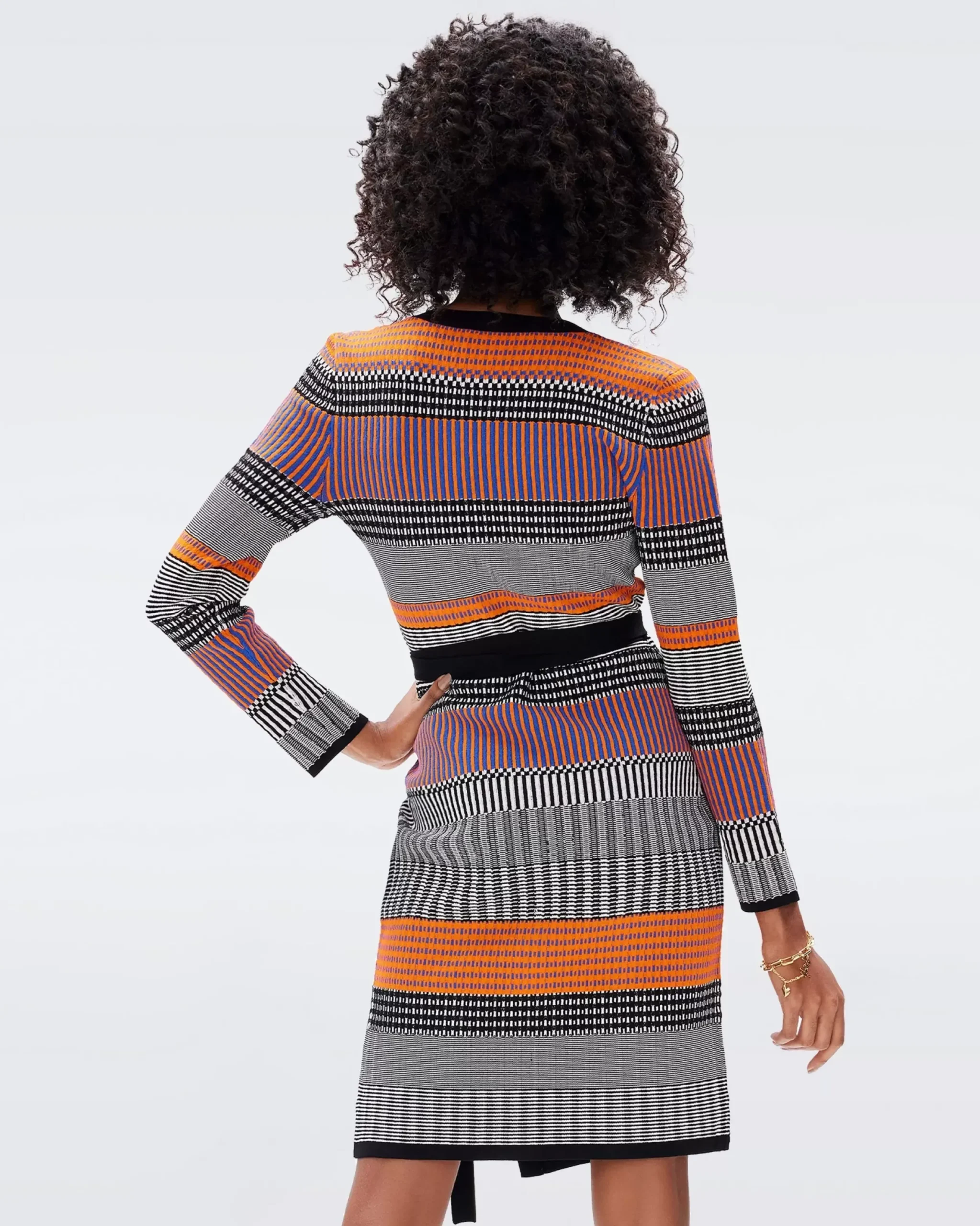 Brigid Knit Jacquard Wrap Dress-dvf Store