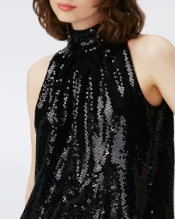 Dove Sequin Mesh Top-dvf Store
