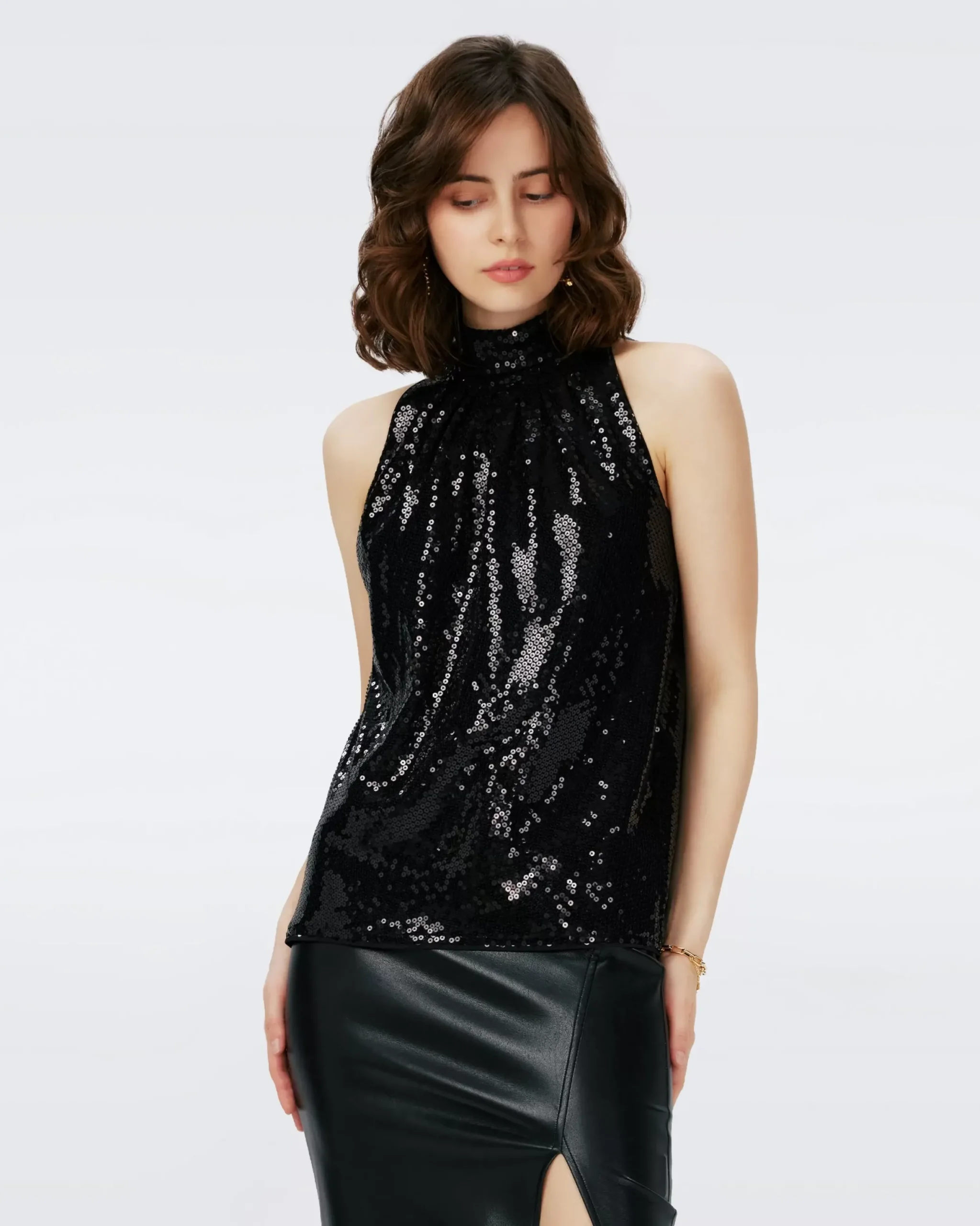 Dove Sequin Mesh Top-dvf Store