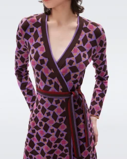 Edwina Knit Jacquard Wrap Dress-dvf Flash Sale