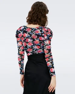 Erik Long Sleeve Mesh Bodysuit-dvf Store
