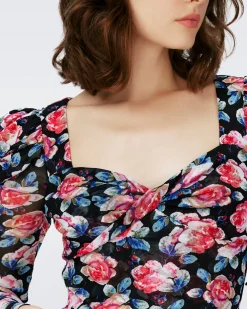 Erik Long Sleeve Mesh Bodysuit-dvf Store