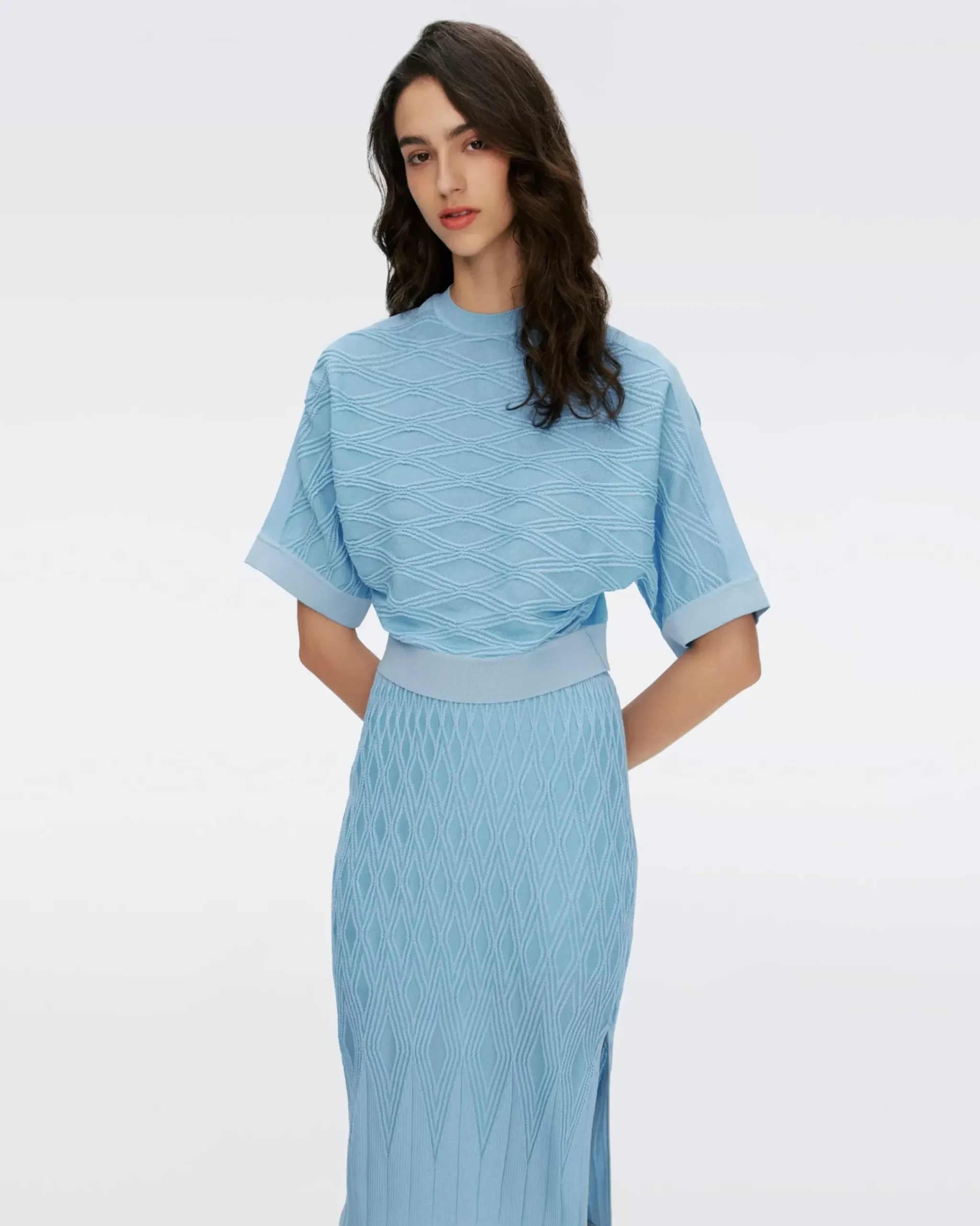 Gisele Knit Jacquard Skirt-dvf New