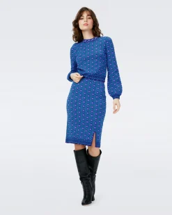 Gusta Knit Jacquard Skirt-dvf Store