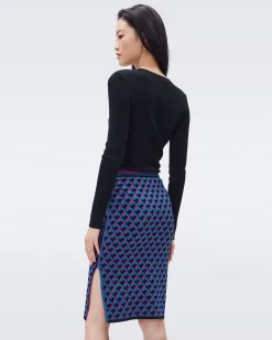 Hazel Knit Jacquard Skirt-dvf Best Sale