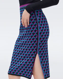 Hazel Knit Jacquard Skirt-dvf Best Sale