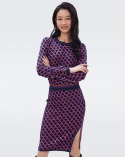 Hazel Knit Jacquard Skirt-dvf Outlet