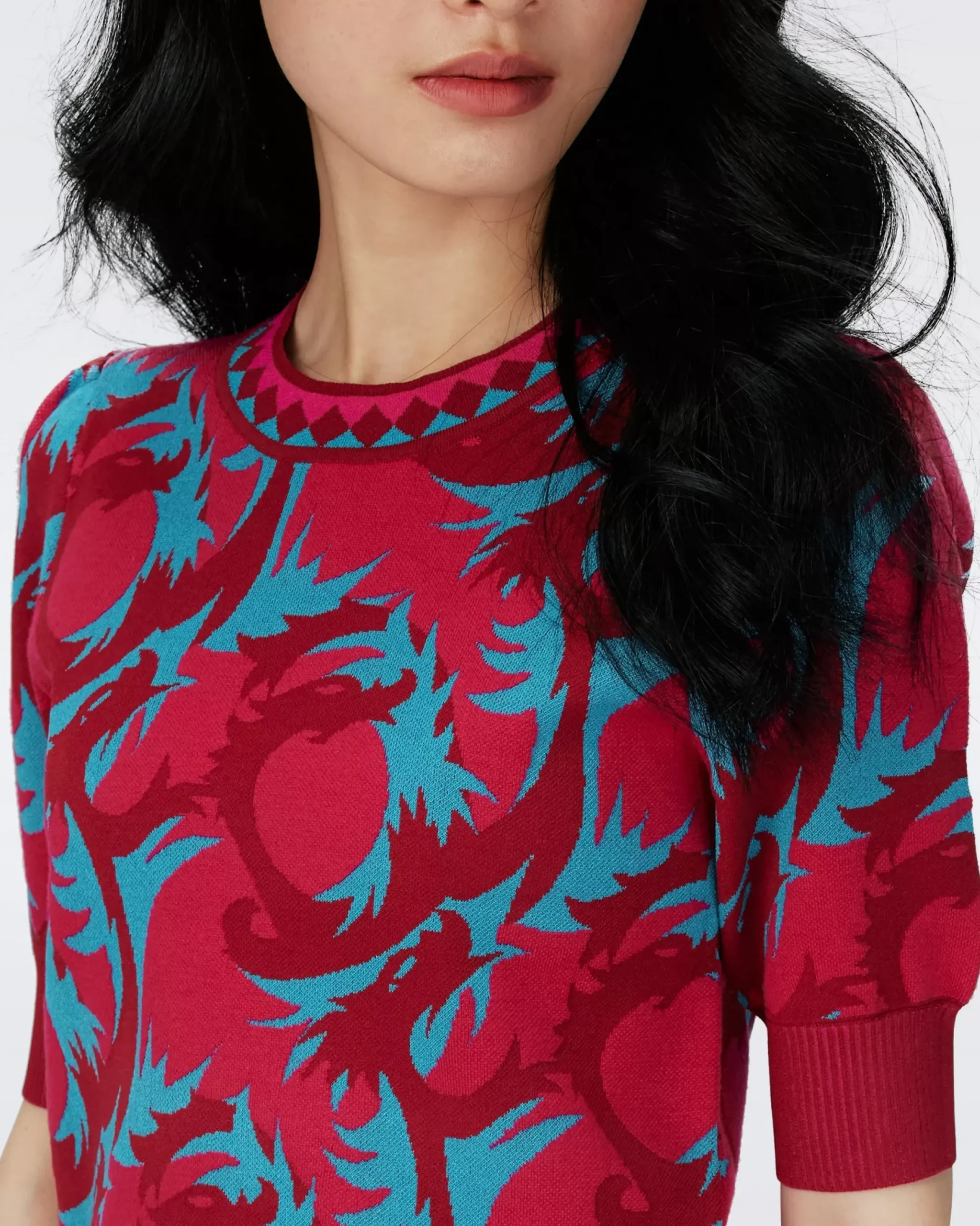 Hudson Knit Jacquard Sweater-dvf Shop