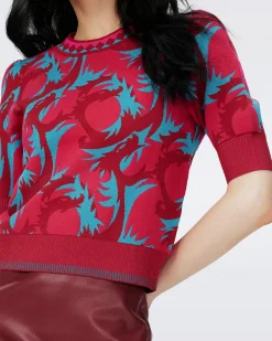 Hudson Knit Jacquard Sweater-dvf Shop