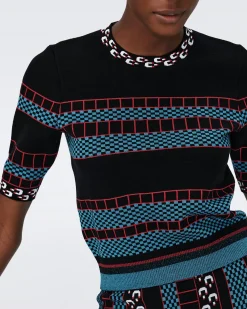 Hudson Knit Jacquard Sweater-dvf Fashion