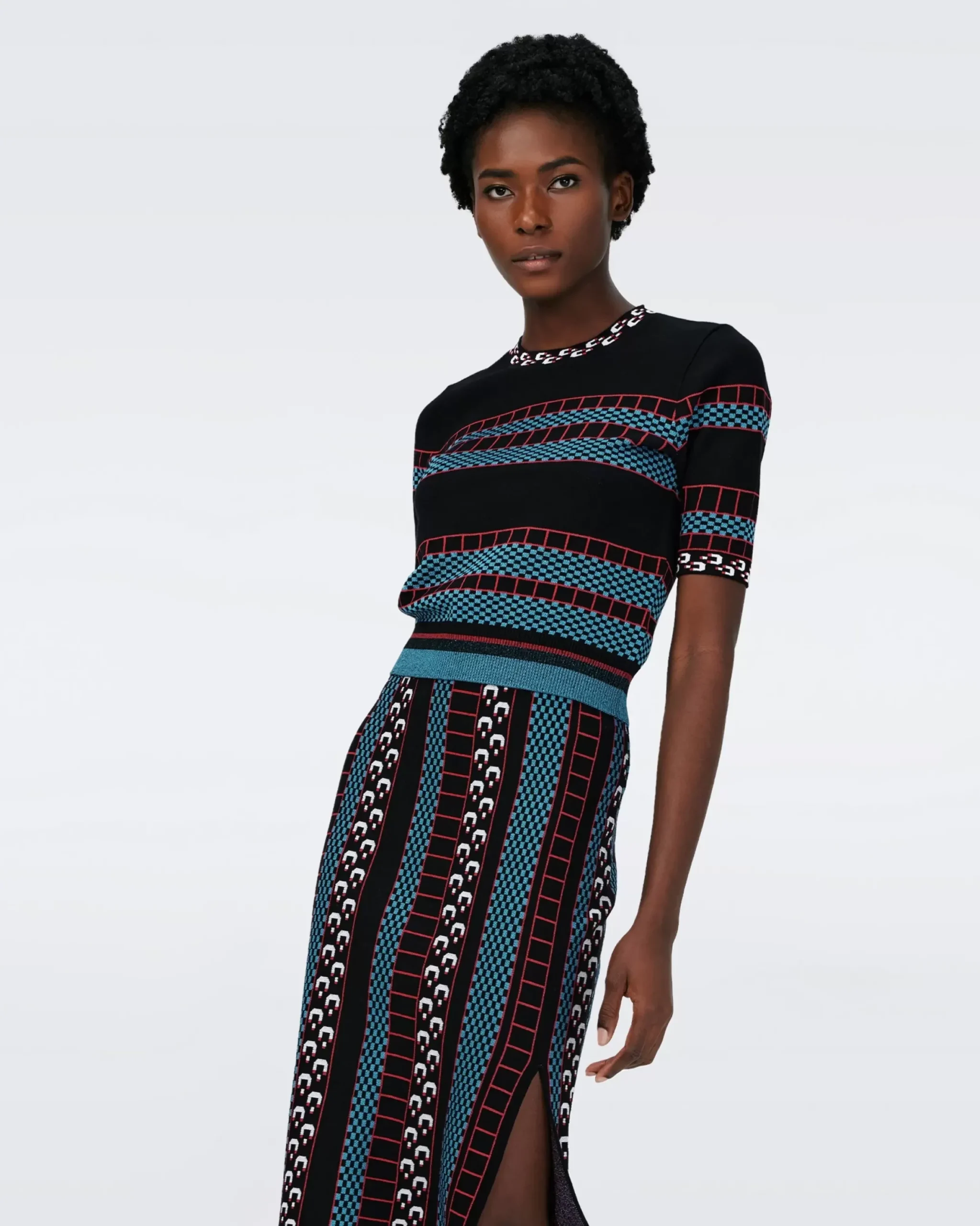 Hudson Knit Jacquard Sweater-dvf Fashion