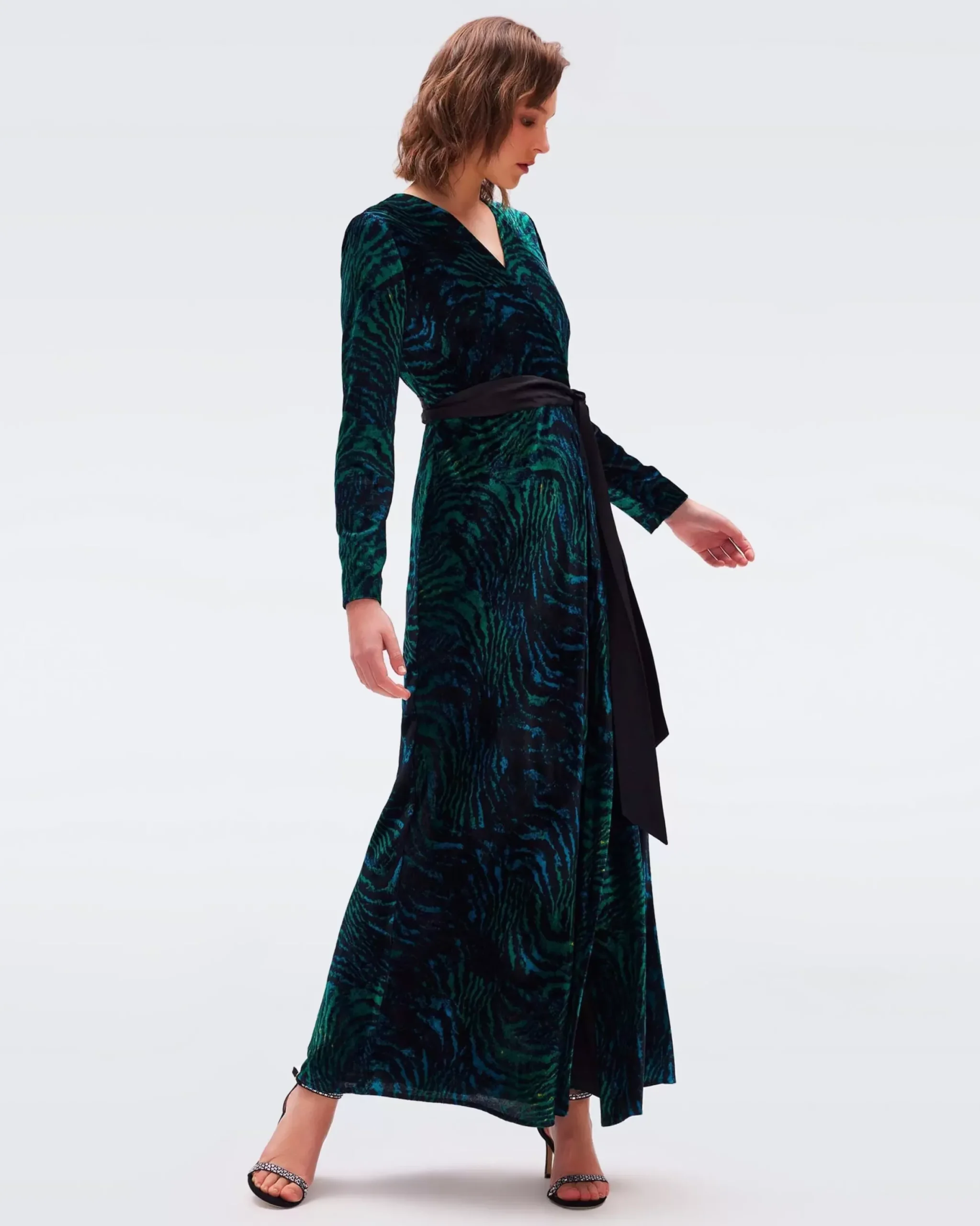 Jareth Velvet Wrap Dress-dvf Best