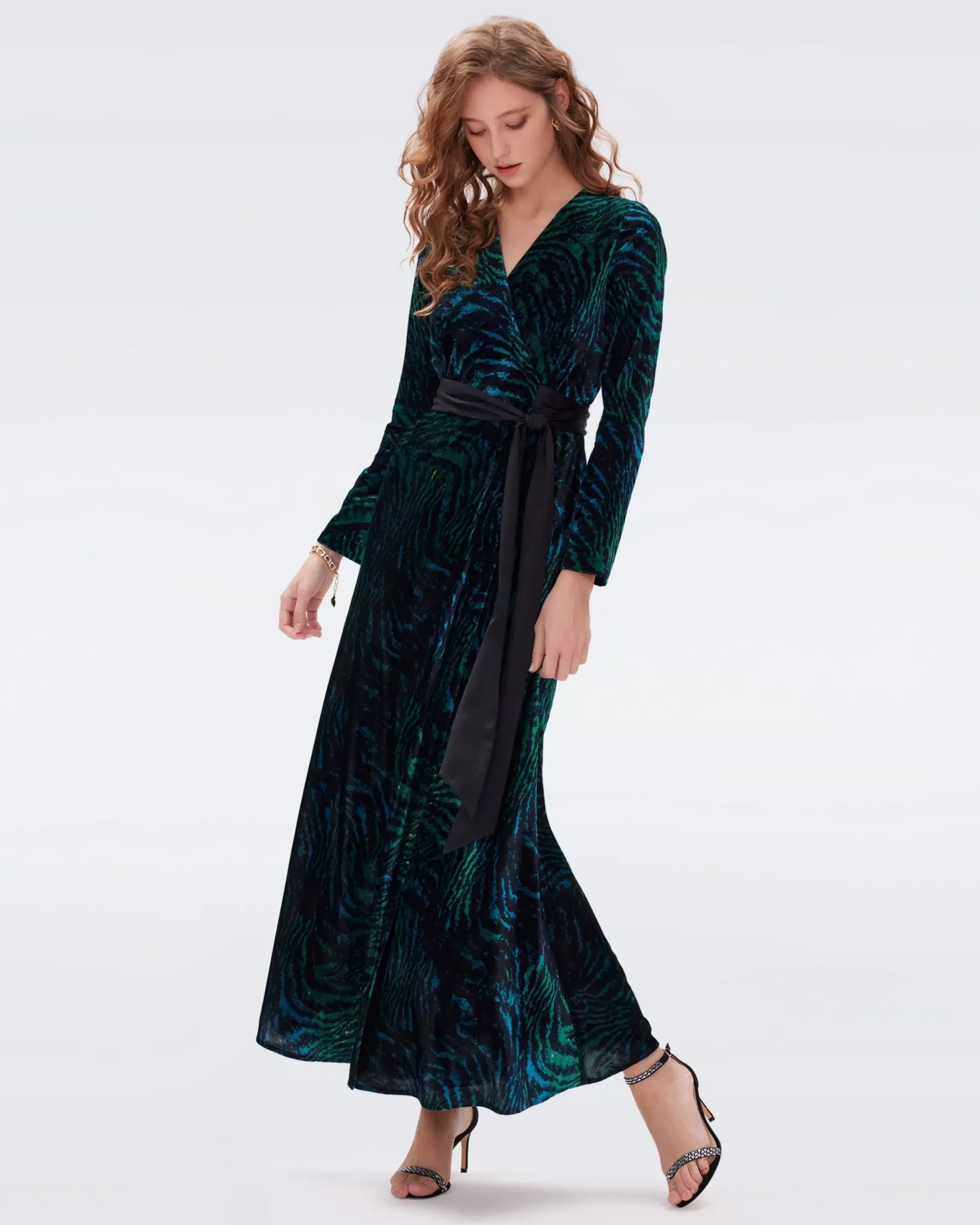 Jareth Velvet Wrap Dress-dvf Best