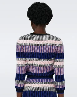 Kateshia Knit Jacquard Top-dvf Outlet