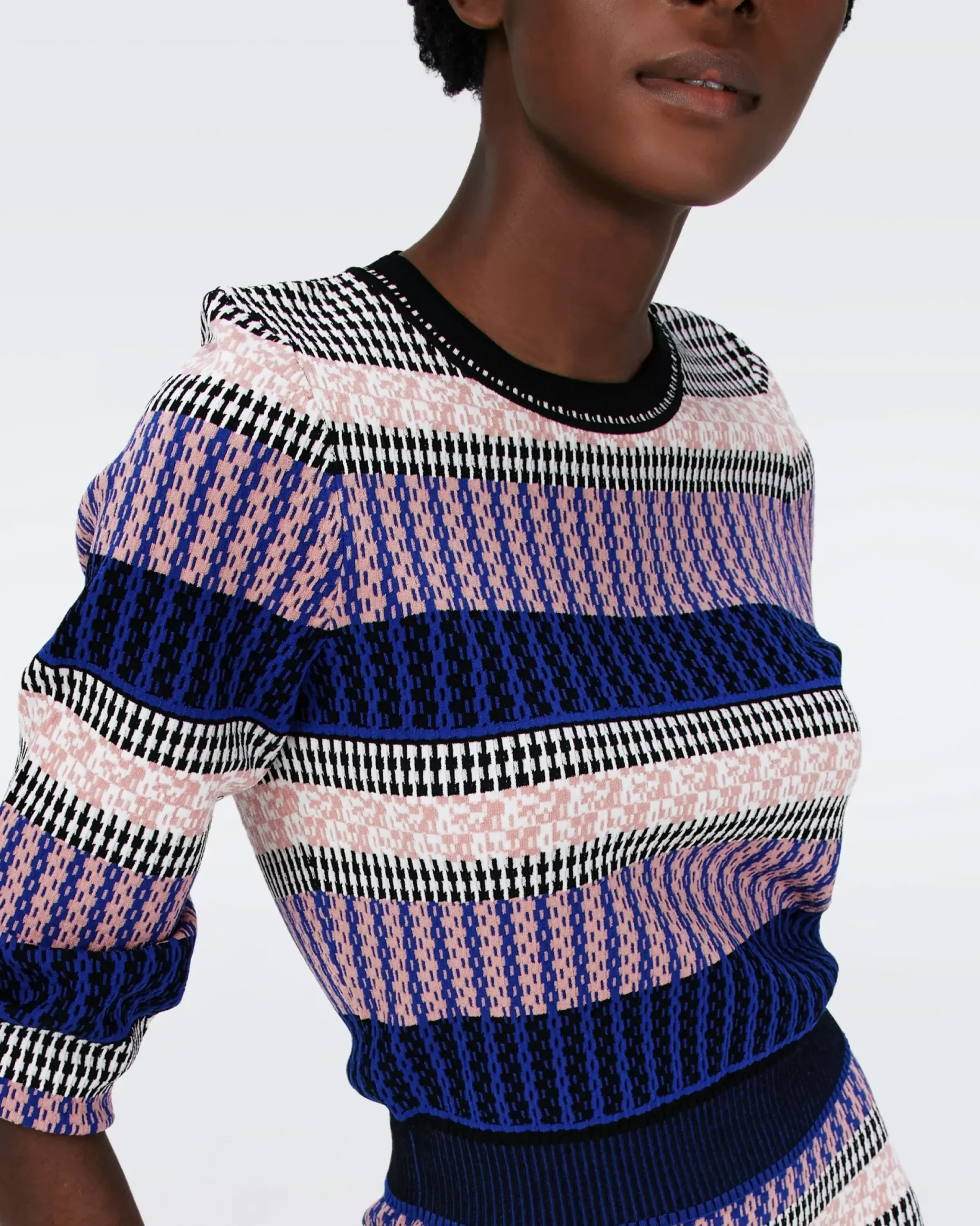 Kateshia Knit Jacquard Top-dvf Outlet
