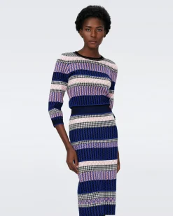Kateshia Knit Jacquard Top-dvf Outlet