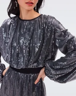 Moana Sequin Mesh Dress-dvf Cheap