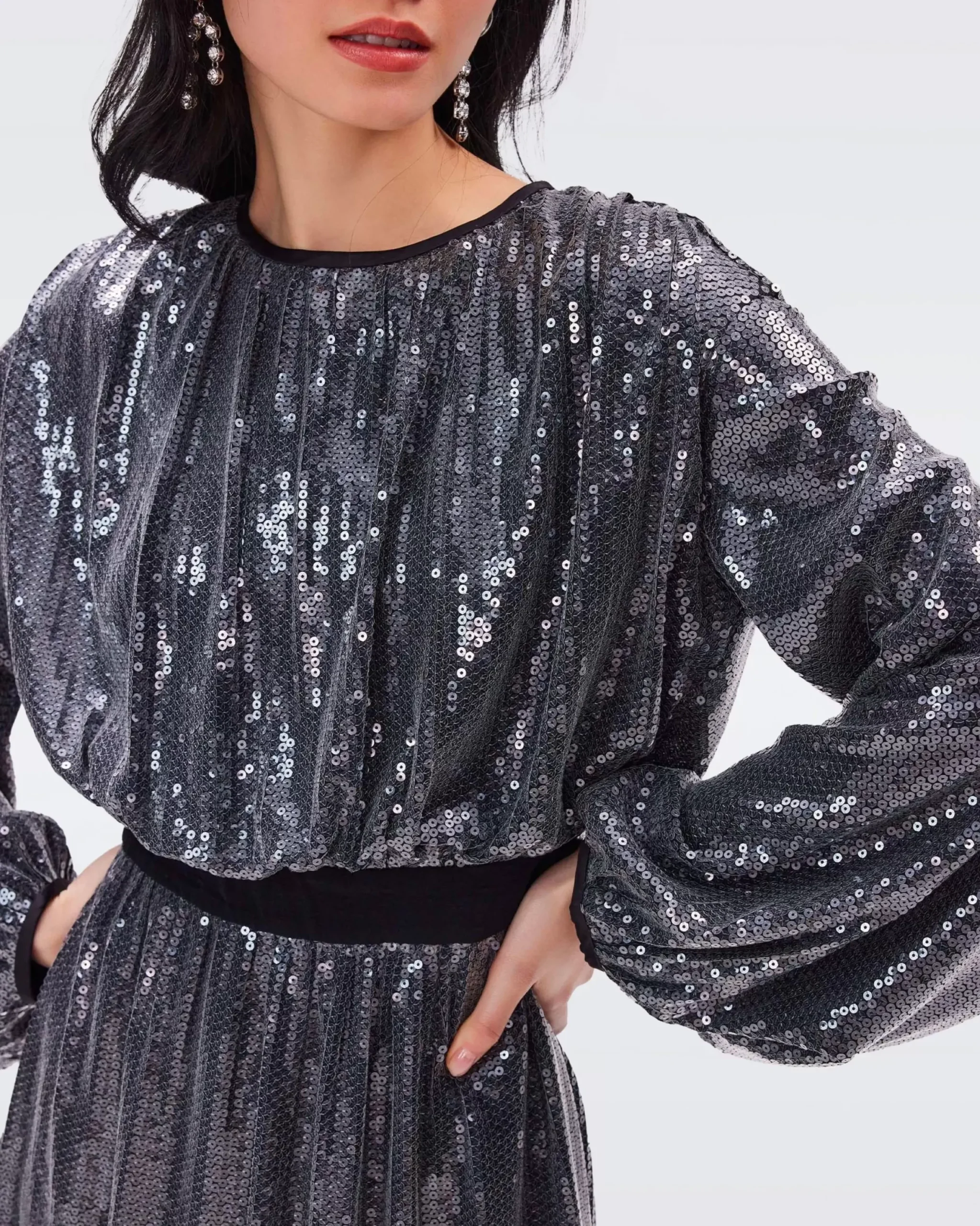 Moana Sequin Mesh Dress-dvf Cheap