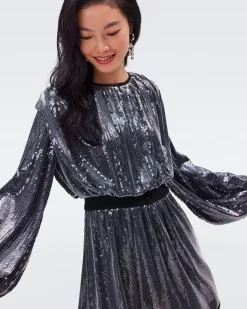Moana Sequin Mesh Dress-dvf Cheap