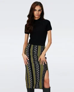 Positana Knit Jacquard Skirt-dvf Fashion