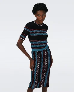 Sallie Knit Jacquard Skirt-dvf Outlet